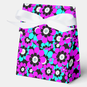 Blumenmuster Lila und türkisfarbene Blume Geschenkschachtel