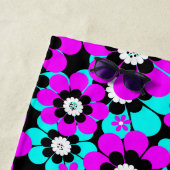 Blumenmuster Lila und türkisfarbene Blume Strandtuch (Beispiel)