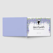 Blumenmuster Lila Vintages Reglement Thema Brautpa Gästebuch (Voll)