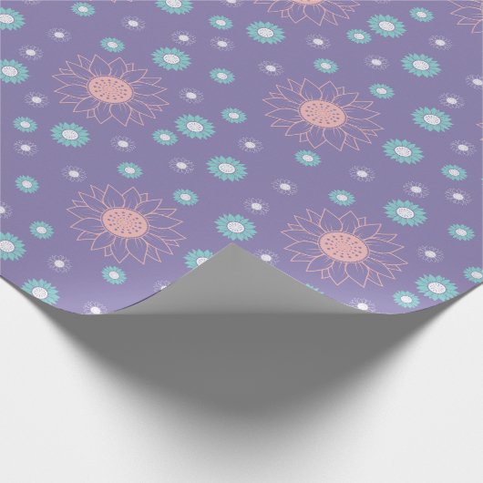 Blumenmuster - Lila Wrap Paper Geschenkpapier (Ecke)