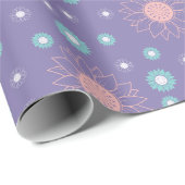 Blumenmuster - Lila Wrap Paper Geschenkpapier (Rolleneckpunkt)