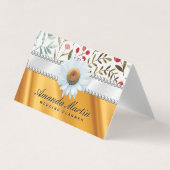 Blumenmuster | Lux Gold Silk Drapery Visitenkarten (Vorderseite)