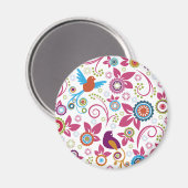 Blumenmuster Magnet (Vorderseite/Rückseite)
