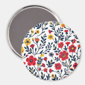 Blumenmuster Magnet (Vorderseite/Rückseite)
