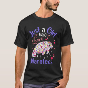 Blumenmuster-Manati-Mädchen Frauen Nur Ein Mädchen T-Shirt