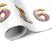 Blumenmuster-Meilenstein-Geburtstag des Bonbon-16 Geschenkpapier (Rolleneckpunkt)