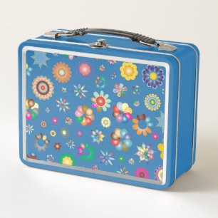 Blumenmuster Metall Brotdose