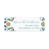 Blumenmuster mexikanische Rücksendeadresse (Vorne)