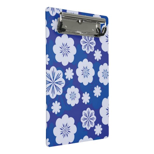Blumenmuster Mini Klemmbrett (Schrägansicht)
