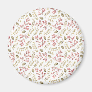 Blumenmuster mit Beeren Magnet