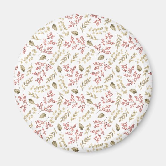 Blumenmuster mit Beeren Magnet (Vorne)