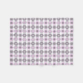 Blumenmuster mit Blasen (rosa und grau) Fleecedecke (Vorderseite (Horizontal))