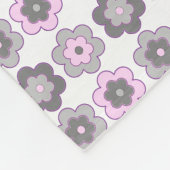 Blumenmuster mit Blasen (rosa und grau) Fleecedecke (Ecke)
