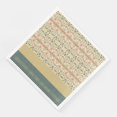 Blumenmuster mit Blau und Creme Serviette (Ecke)