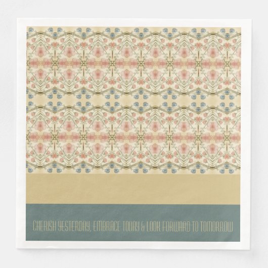 Blumenmuster mit Blau und Creme Serviette (Vorderseite)