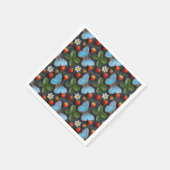 Blumenmuster mit blauen Morpho-Schmetterlingen Serviette (Ecke)