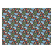 Blumenmuster mit blauen Morpho-Schmetterlingen Tischdecke (Vorderseite (Horizontal))