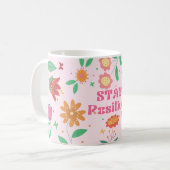 Blumenmuster mit bleibe positivem Text Kaffeetasse (Vorderseite Links)