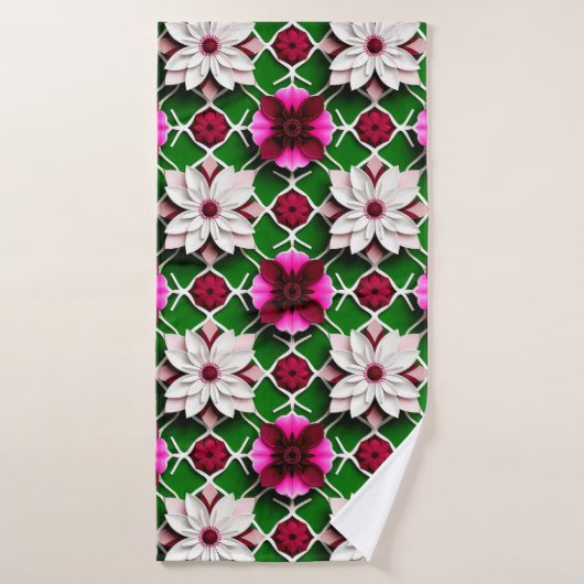 Blumenmuster mit bunten Blume Badehandtuch (Badehandtuch)