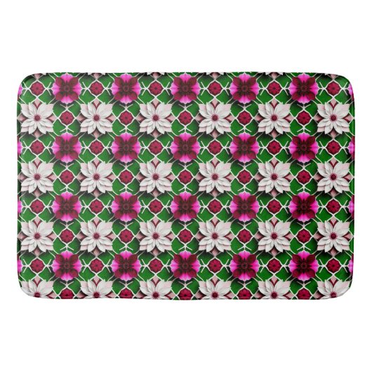 Blumenmuster mit bunten Blume Badematte (Vorderseite)