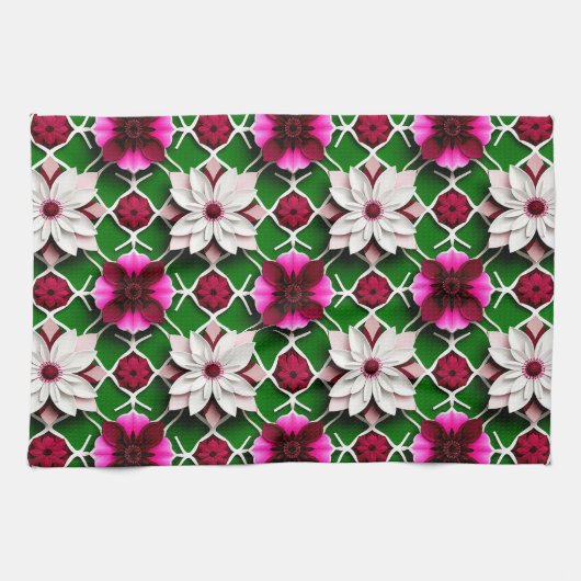 Blumenmuster mit bunten Blume Geschirrtuch (Horizontal)