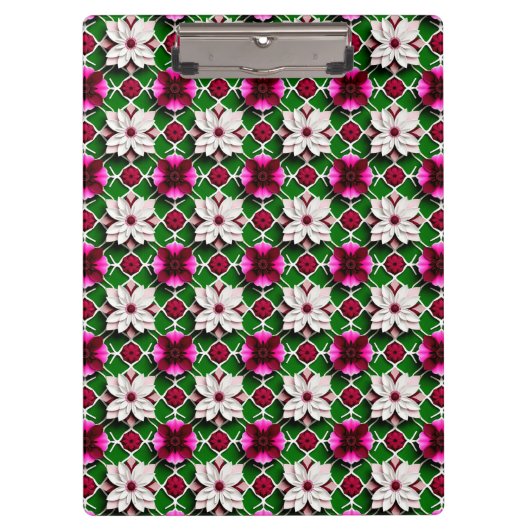 Blumenmuster mit bunten Blume Klemmbrett (Vorderseite)