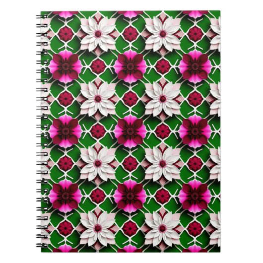 Blumenmuster mit bunten Blume Notizblock (Vorderseite)