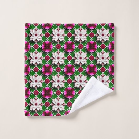 Blumenmuster mit bunten Blume Waschlappen (Waschlappen)