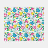 Blumenmuster mit bunten Bouquets. Fleecedecke (Vorderseite (Horizontal))