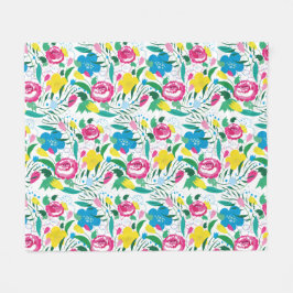 Blumenmuster mit bunten Bouquets. Fleecedecke