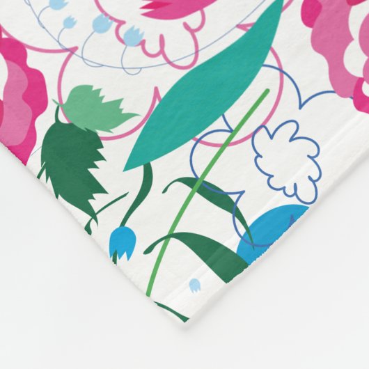 Blumenmuster mit bunten Bouquets. Fleecedecke (Ecke)