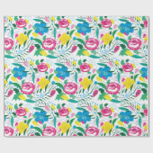 Blumenmuster mit bunten Bouquets. Geschenkpapier (Flach)