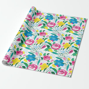 Blumenmuster mit bunten Bouquets. Geschenkpapier
