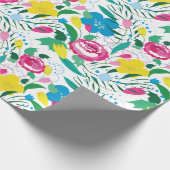 Blumenmuster mit bunten Bouquets. Geschenkpapier (Ecke)