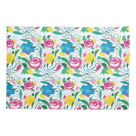 Blumenmuster mit bunten Bouquets. Kissenbezug (Rückseite)