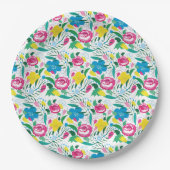 Blumenmuster mit bunten Bouquets. Pappteller (Vorderseite)
