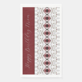 Blumenmuster mit Burgund Serviette