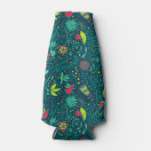 Blumenmuster mit Cartoon Flaschenkühler (Vorderseite)