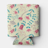 Blumenmuster mit Cartoon-Katzen Dosenkühler (Rückseite)