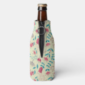 Blumenmuster mit Cartoon-Katzen Flaschenkühler (Flasche Rückseite)