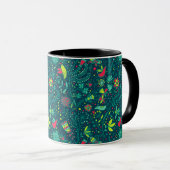 Blumenmuster mit Cartoon-Vögeln 2 Tasse (VorderseiteRechts)
