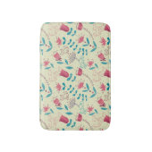 Blumenmuster mit Cartoonkatzen Badematte (Vorderseite Vertikal)