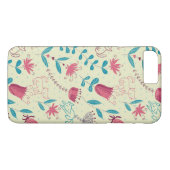 Blumenmuster mit Cartoonkatzen Case-Mate iPhone Hülle (Rückseite (Horizontal))