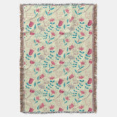Blumenmuster mit Cartoonkatzen Decke (Vorderseite Vertikal)