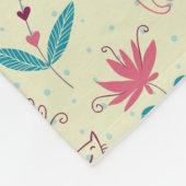 Blumenmuster mit Cartoonkatzen Fleecedecke (Ecke)