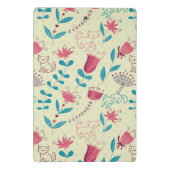 Blumenmuster mit Cartoonkatzen Mini Klemmbrett (Rückseite)