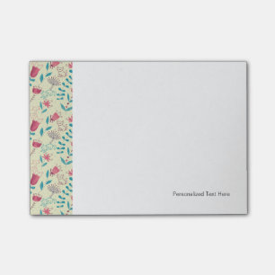 Blumenmuster mit Cartoonkatzen Post-it Klebezettel