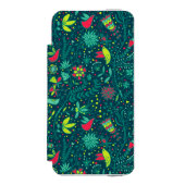 Blumenmuster mit Cartoonvögeln 2 Incipio iPhone Geldbeutel-Hülle (Folio Vorderseite)