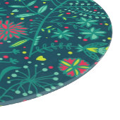 Blumenmuster mit Cartoonvögeln 2 Schneidebrett (Ecke)