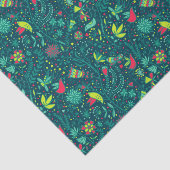 Blumenmuster mit Cartoonvögeln 2 Seidenpapier (Ausschnitt)
